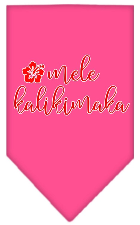 Mele Kalikimaka Screen Print Bandana Bright Pink Large